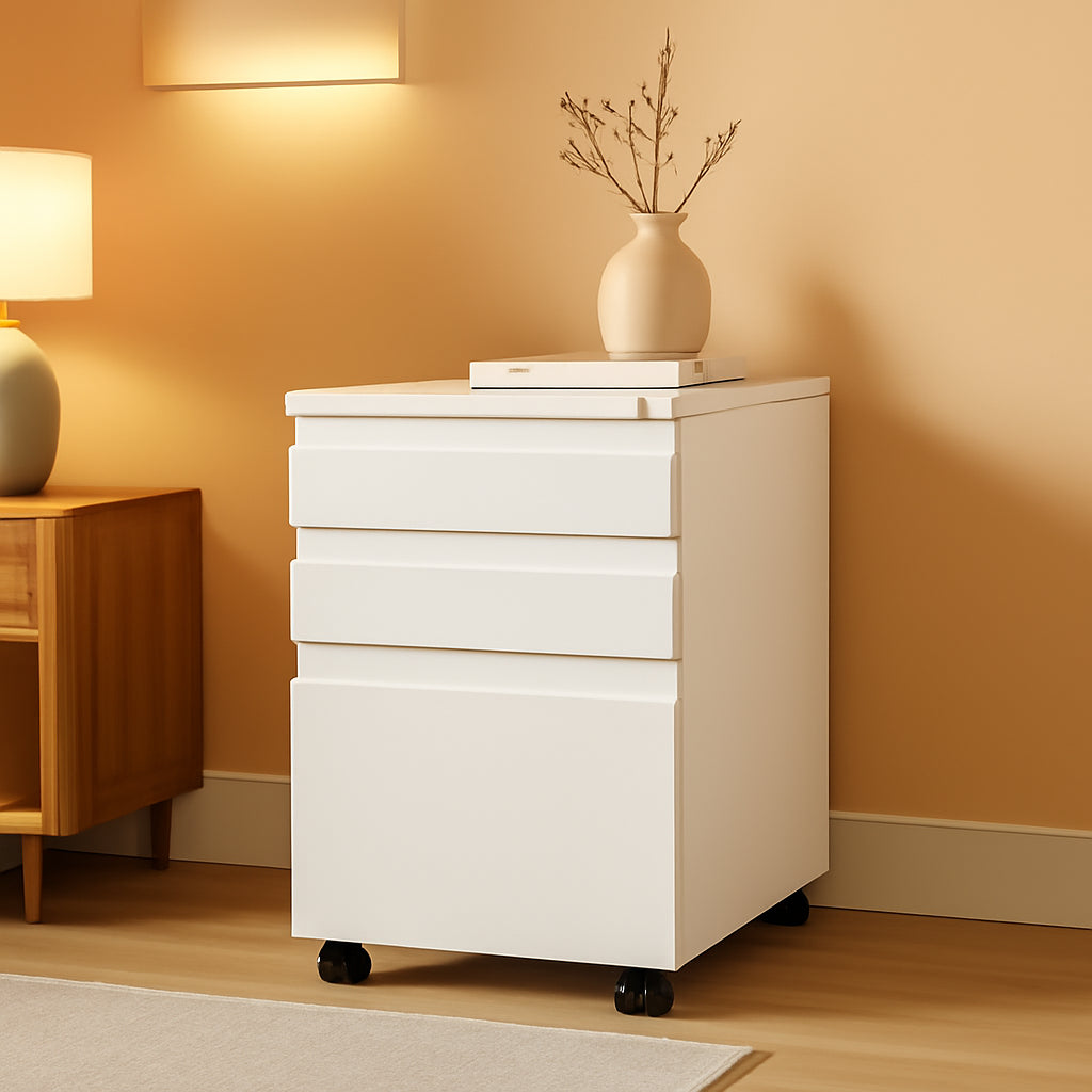 3 Drawer Mobile File Cabinet With Lock Under Desk Filing Cabinet For Home Office