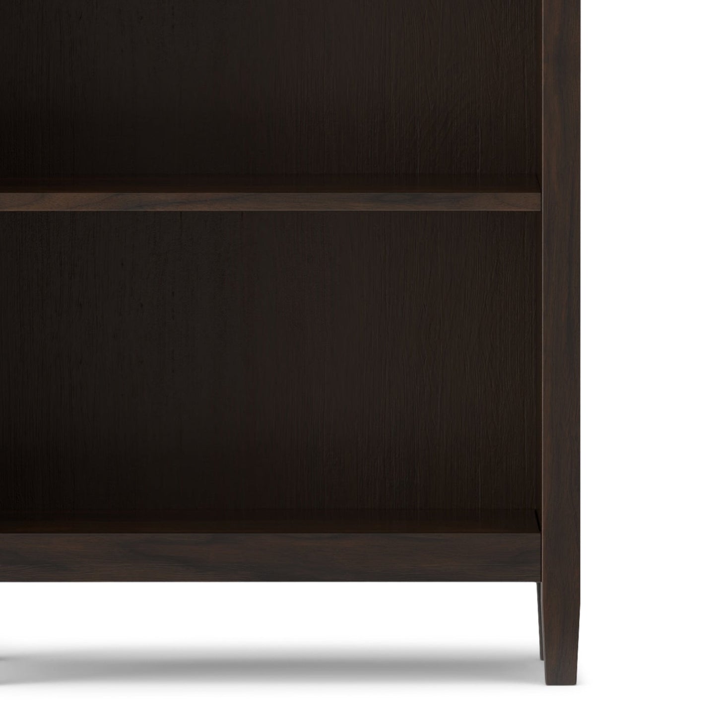 Warm Shaker 72 Inch Tall Solid Wood 5 Shelf Bookcase in Brunette