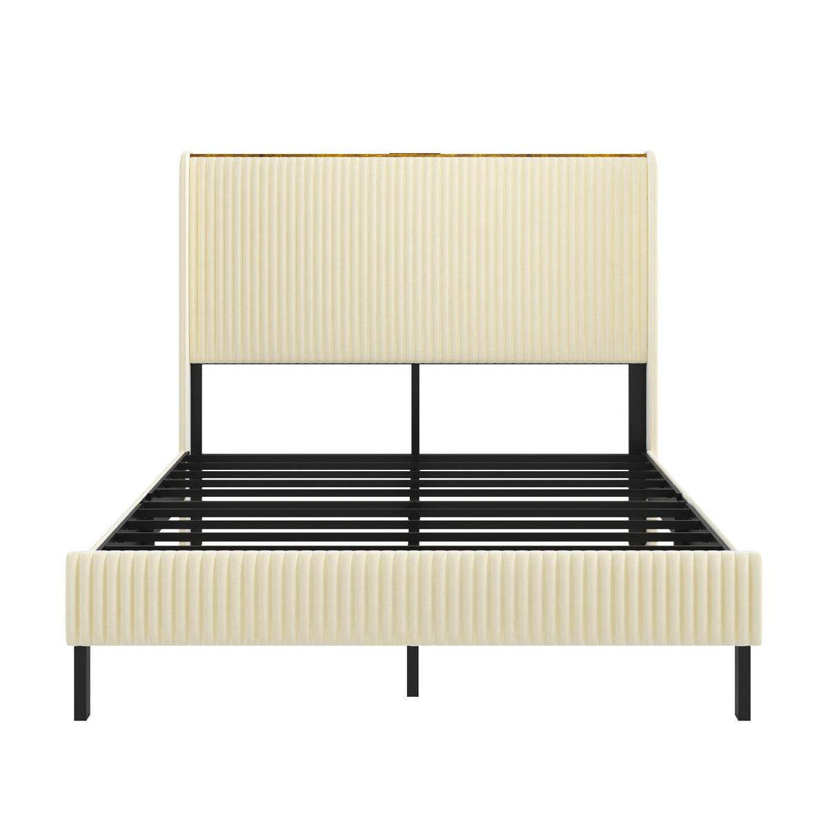 Full Size Platform Bed with Charging Station