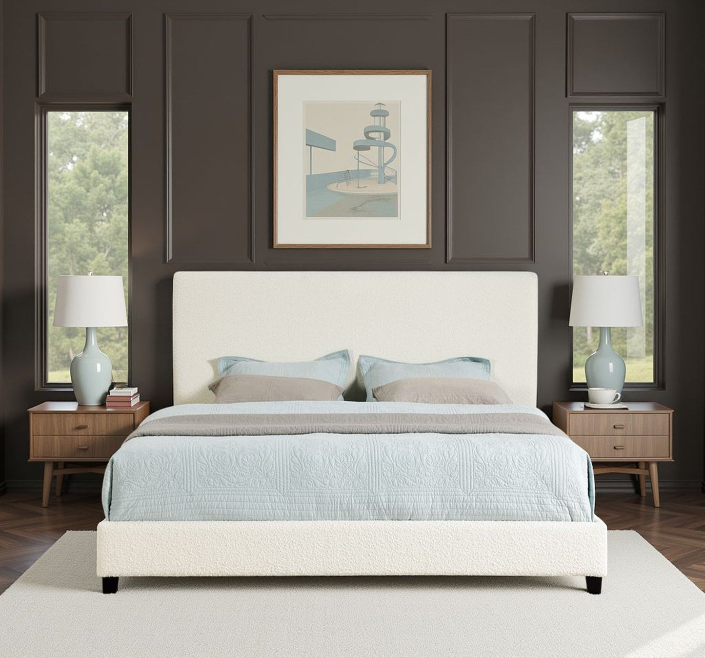 Upholstered Panel Bed - King Size