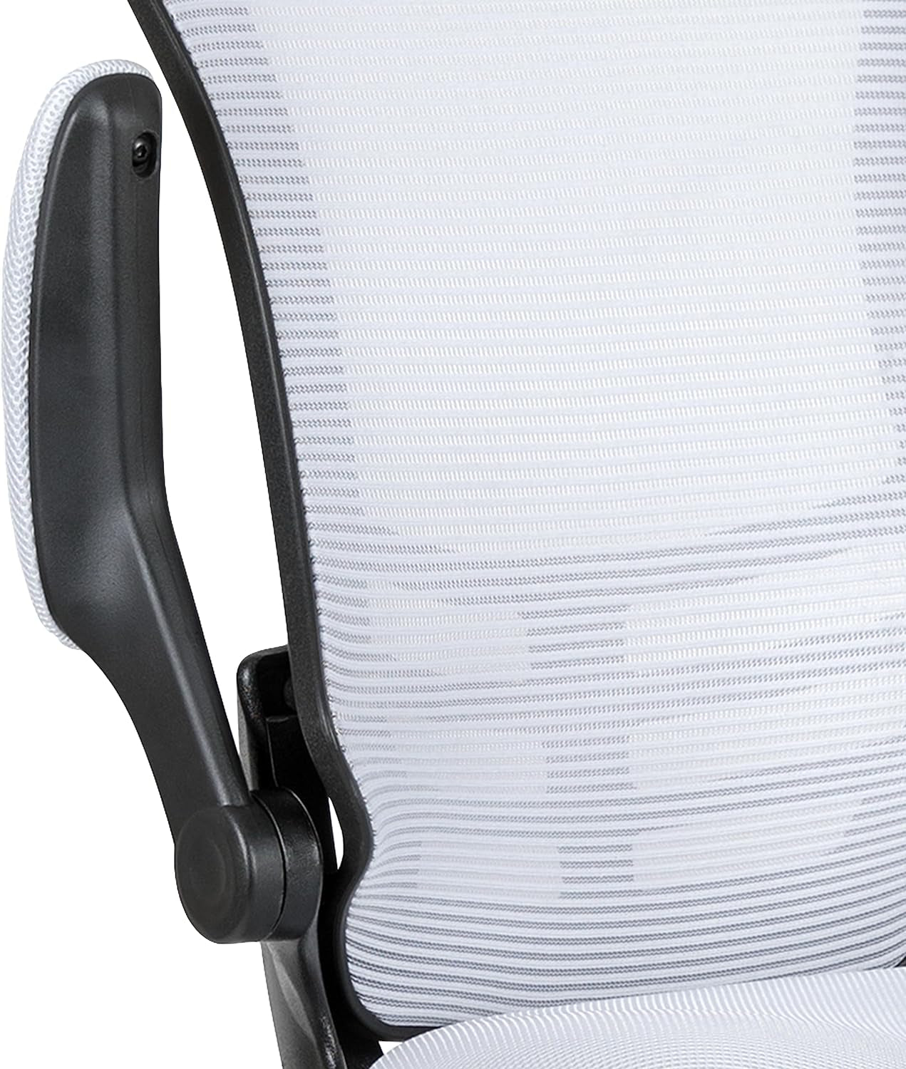 White Mesh Ergonomic Drafting Chair With Flip Up Arms