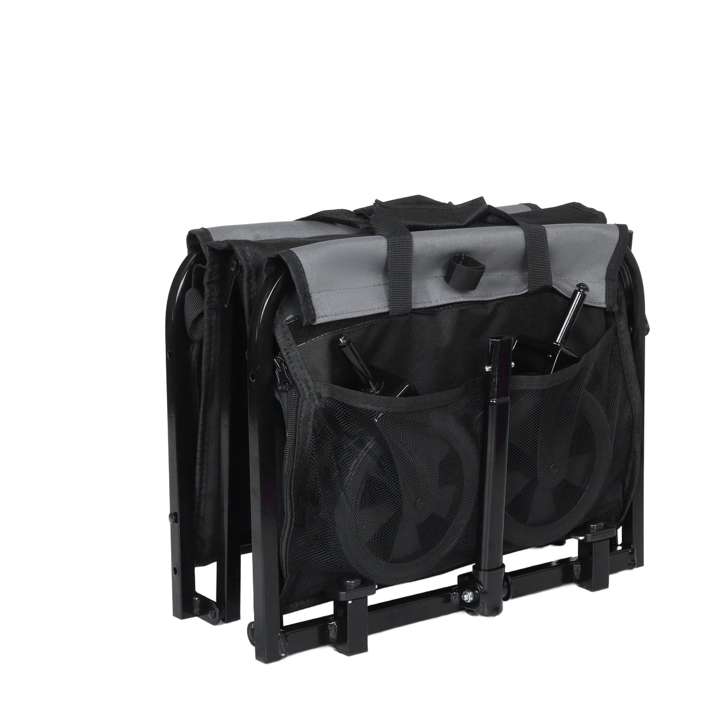 Collapsible Wagon with Wheels - 3 in 1 Lightweight Utility Camping Wagons Carts Foldable (Black)