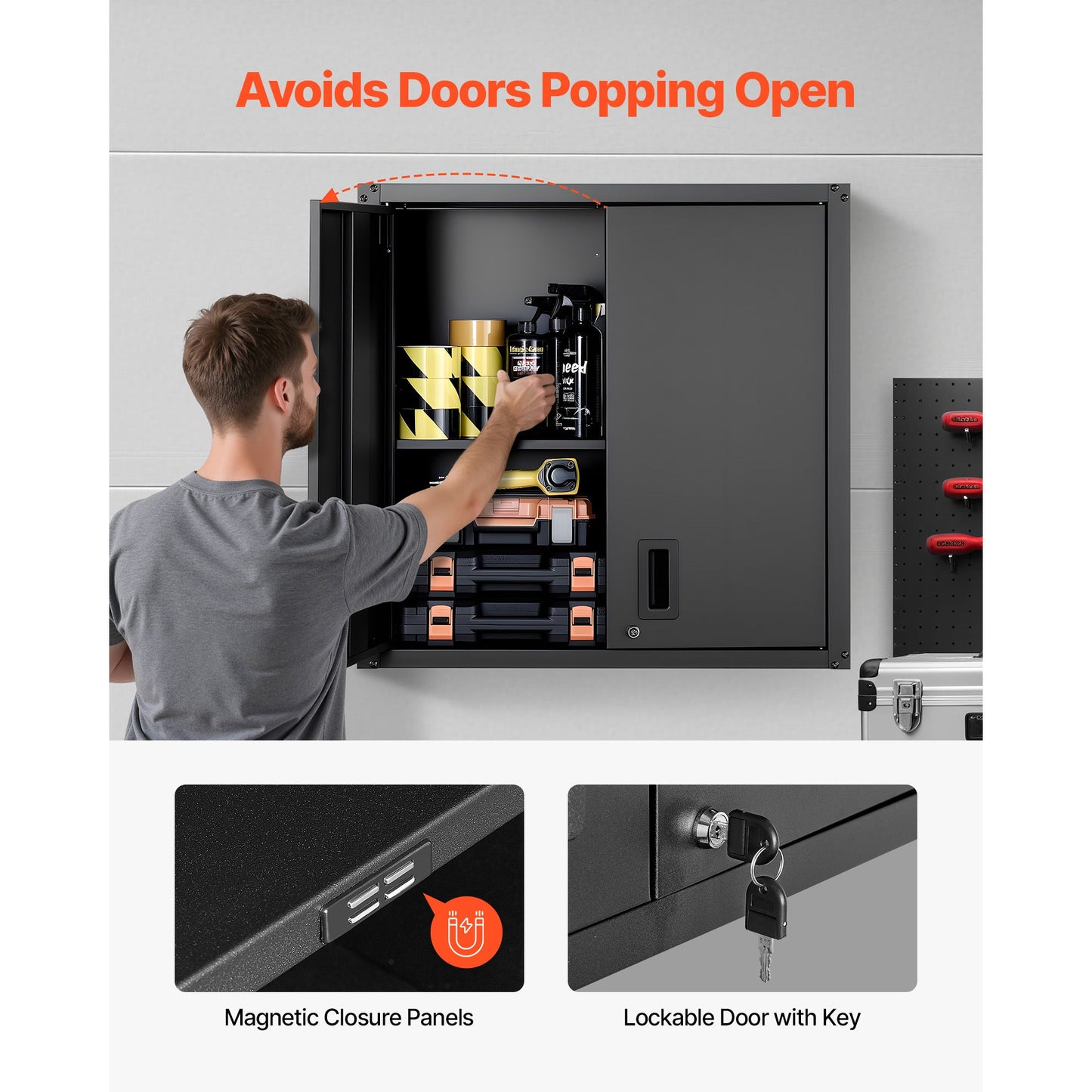 Metal Wall Cabinet, 30W x 12.2D x 30H Inch
