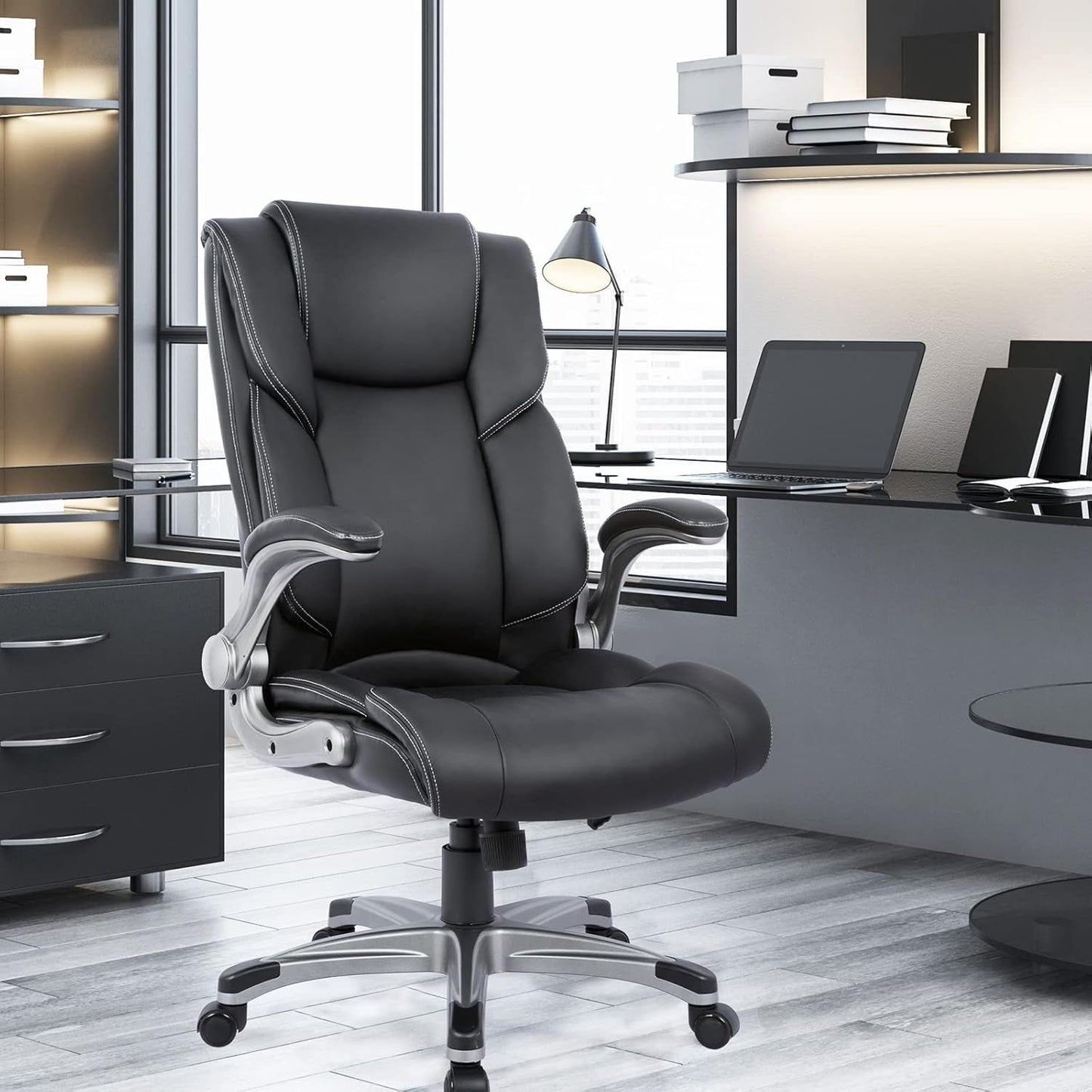 Ergonomic High Back Office Chair With Flip Up Arms