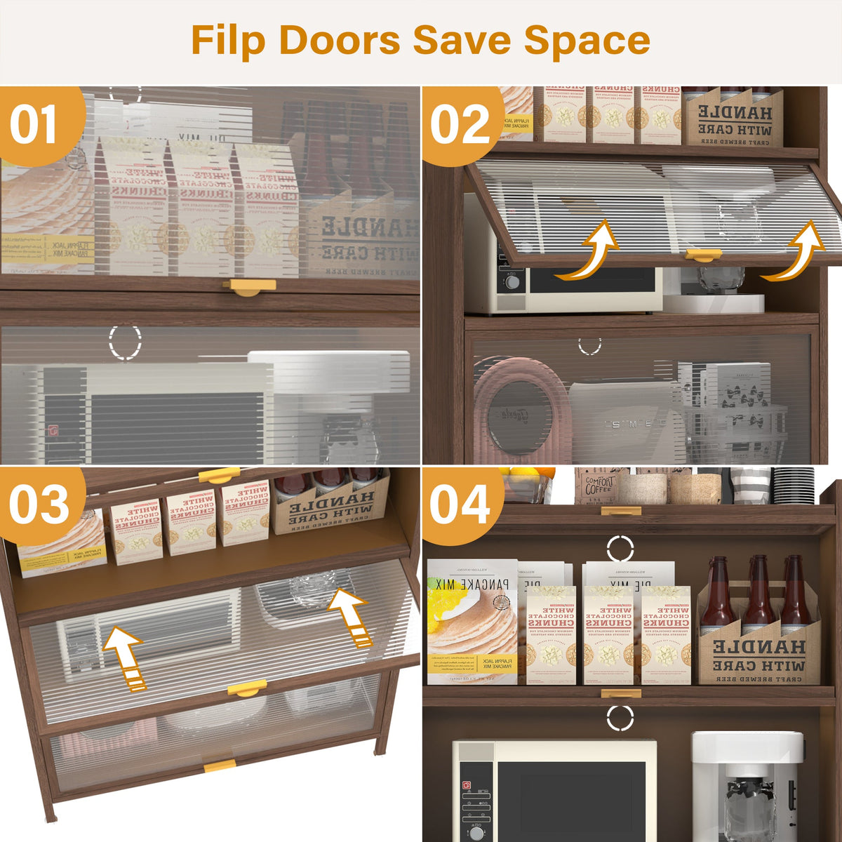 57'' Tall Metal 4 Flip Doors Cabinet