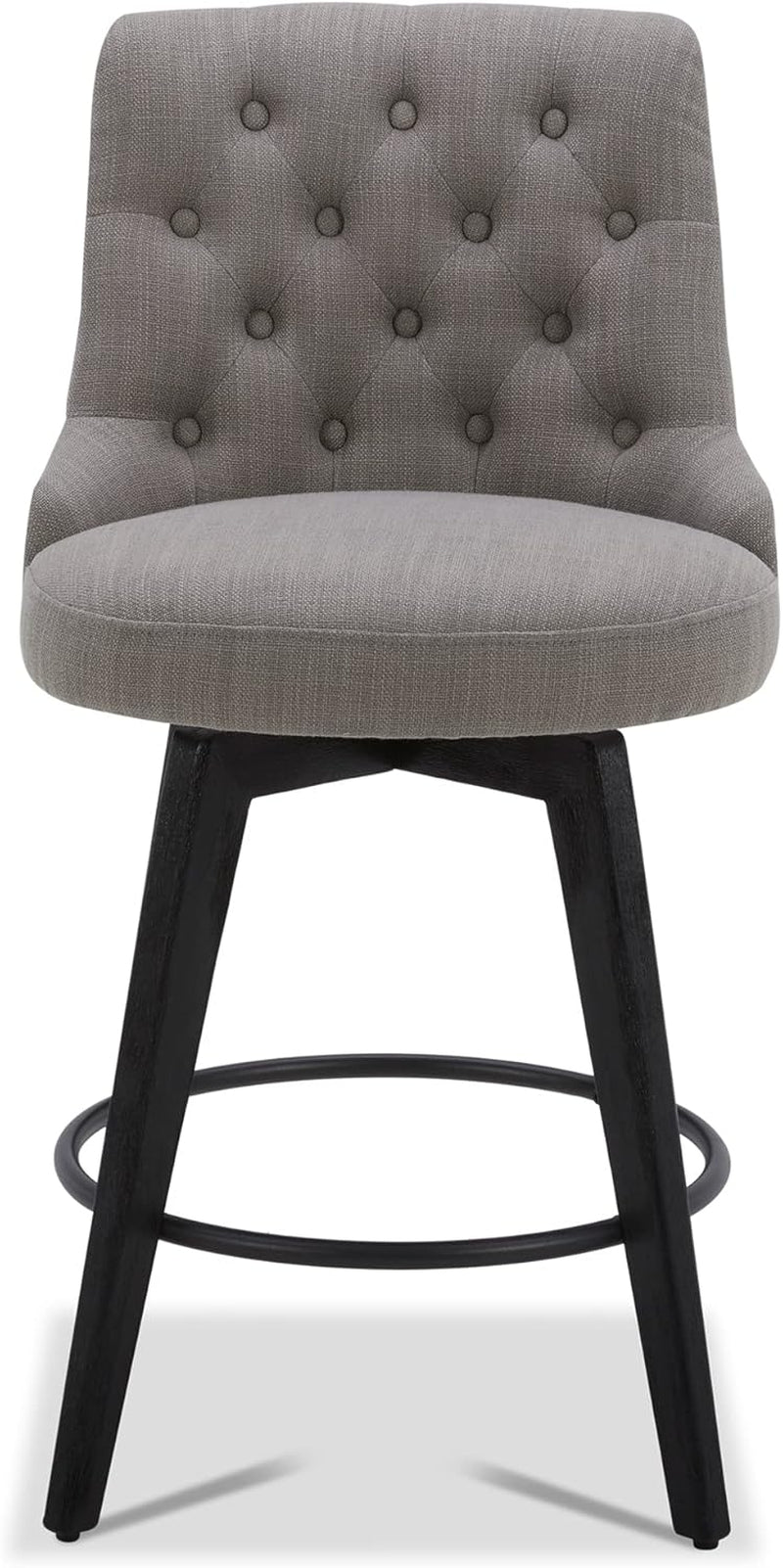 Flint Grey Upholstered Swivel Bar Stool 26 Inch Set Of 2