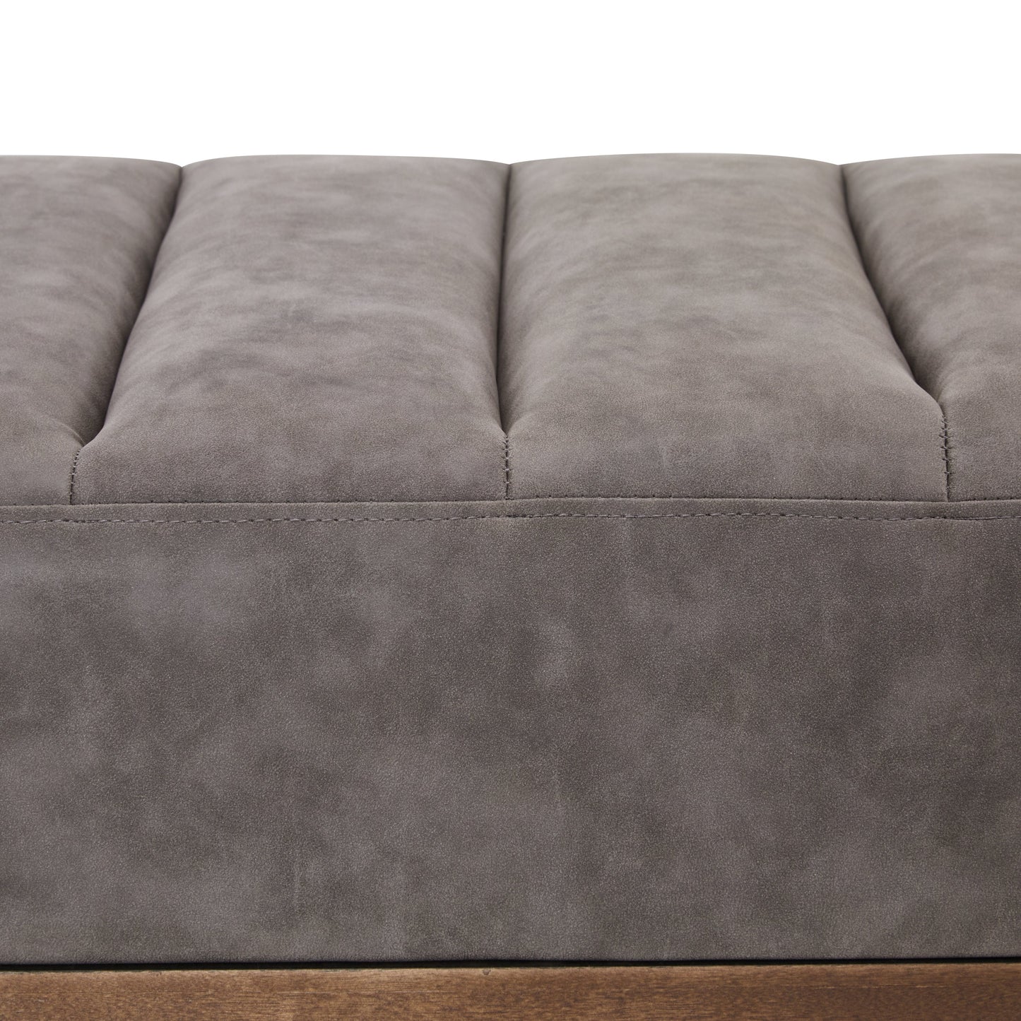 Upholstered Channel Tufted Ottoman Bench Seat