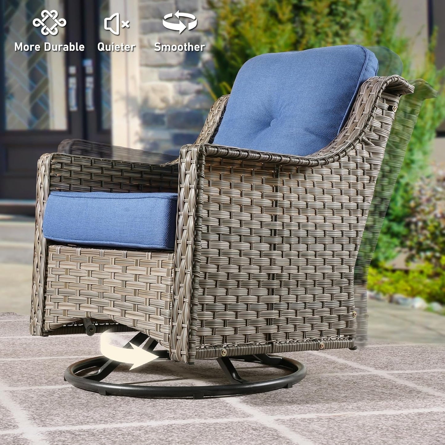 All Weather 5 Piece Outdoor Sofa Set with Swivel Rockers