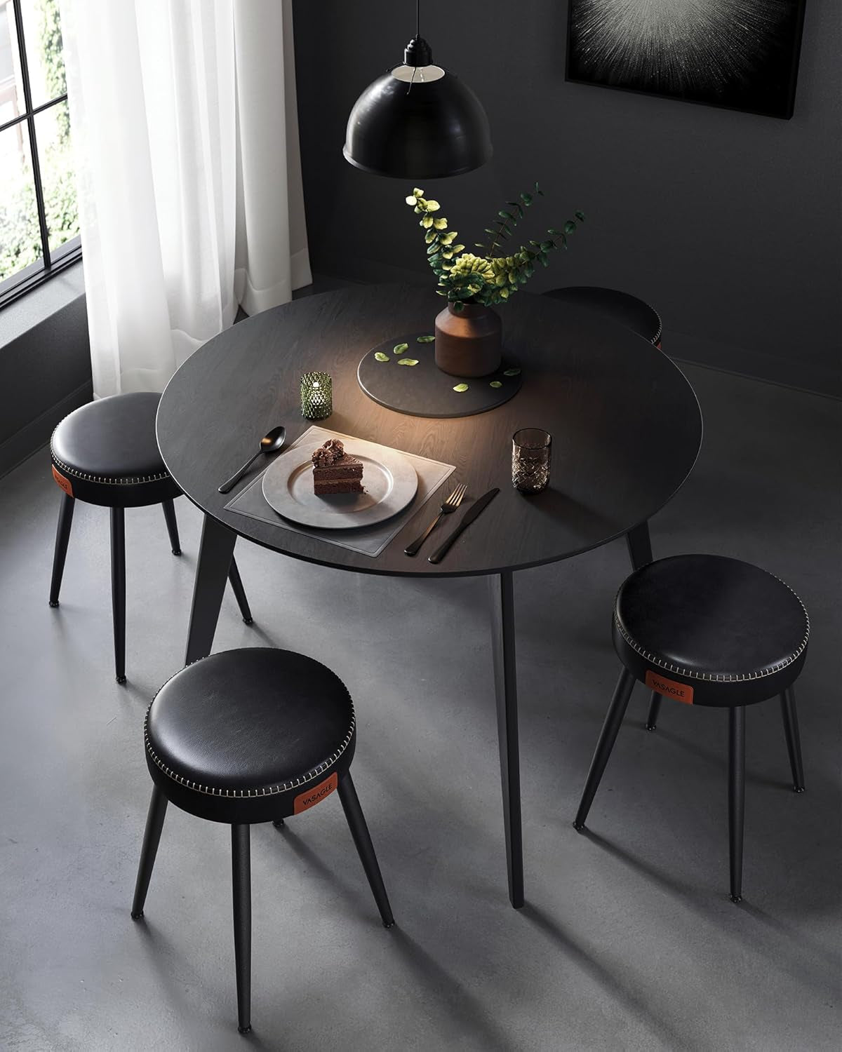 Dining Chairs Ink Black 19 Inch Tall Set Of 2 Sturdy