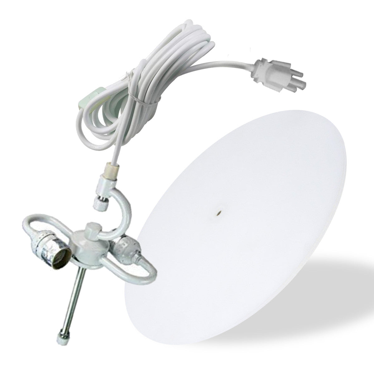 14"W 2 Light Swag Plug-In Pendant  Granite Gray with Diffuser White Cord