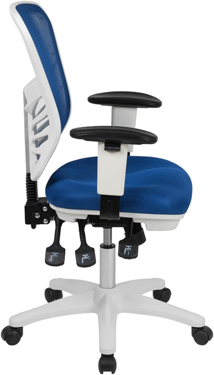 Blue Executive Office Chair With Adjustable Arms Comfort