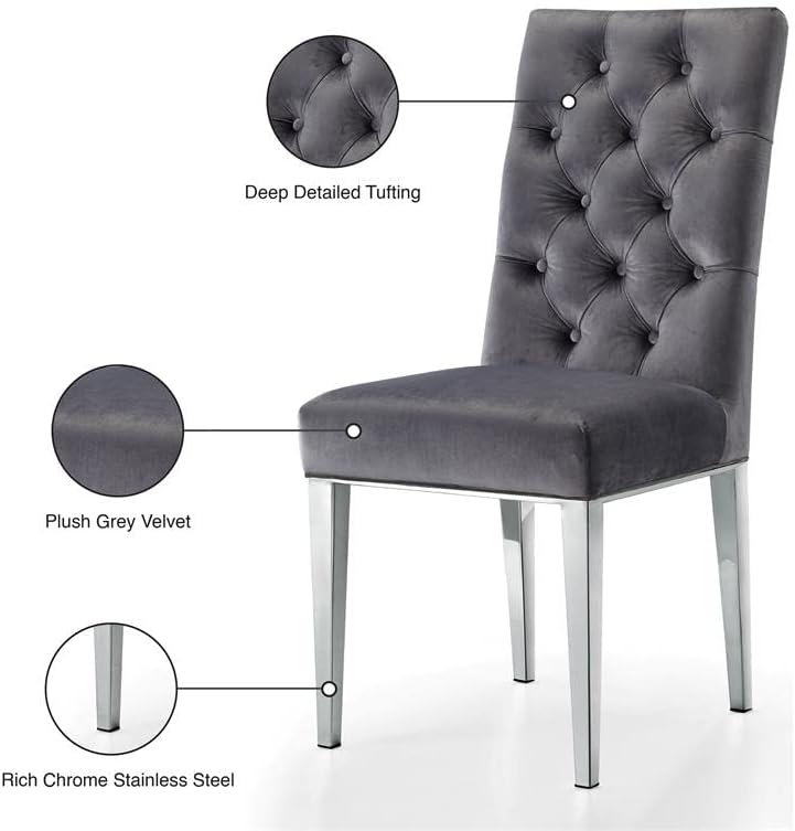Modern Velvet Upholstered Dining Chair Set of 2