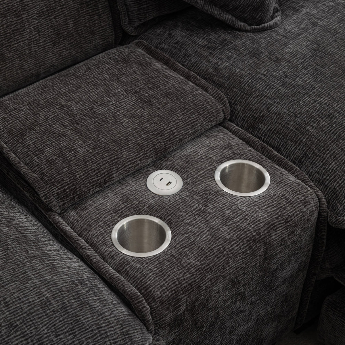 111" Sectional Sofa Chenille Upholstered Sofa