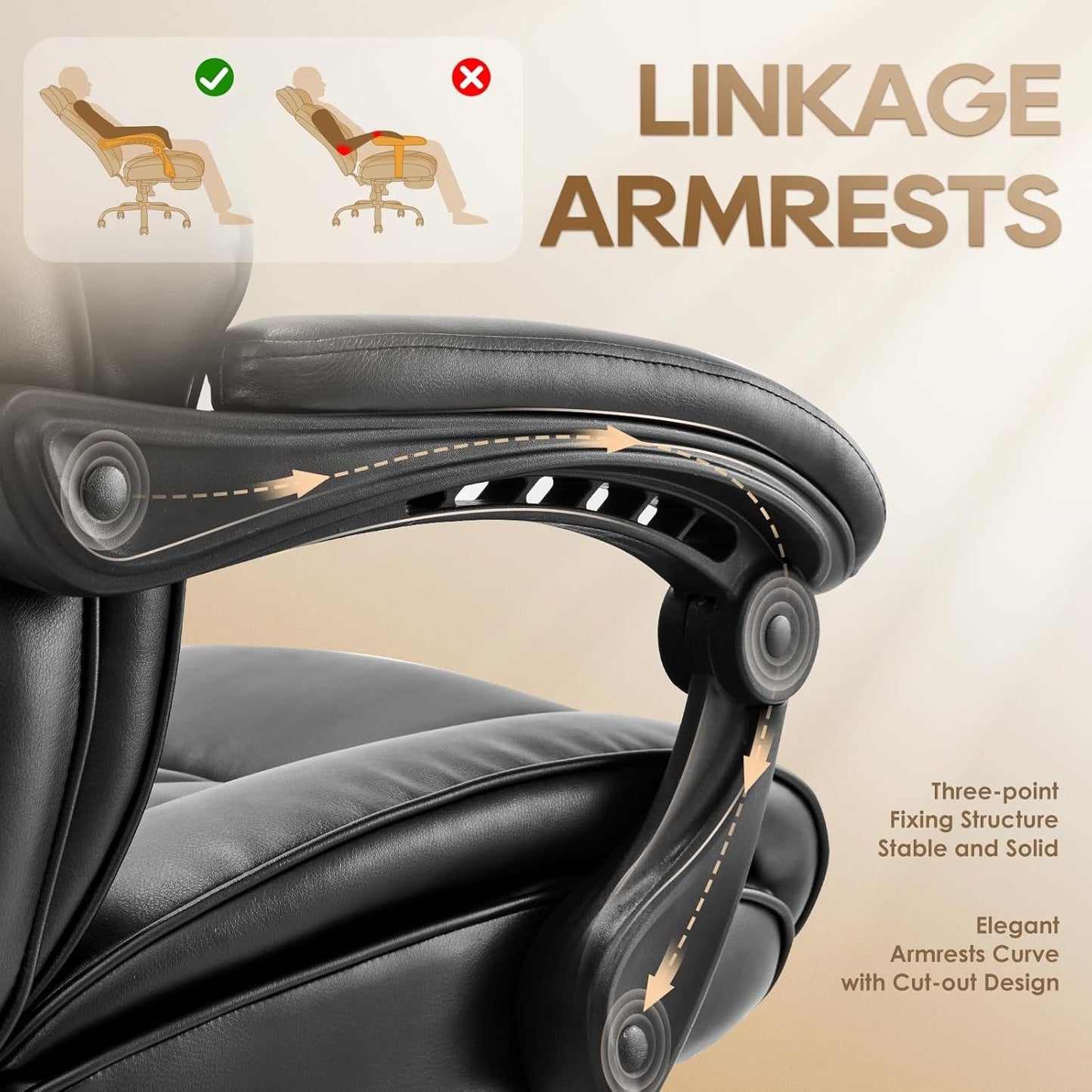 Office Chair With Retractable Footrest Ergonomic High Back