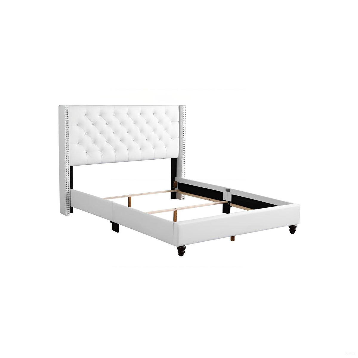 Chic Transitional Full Bed In Bright