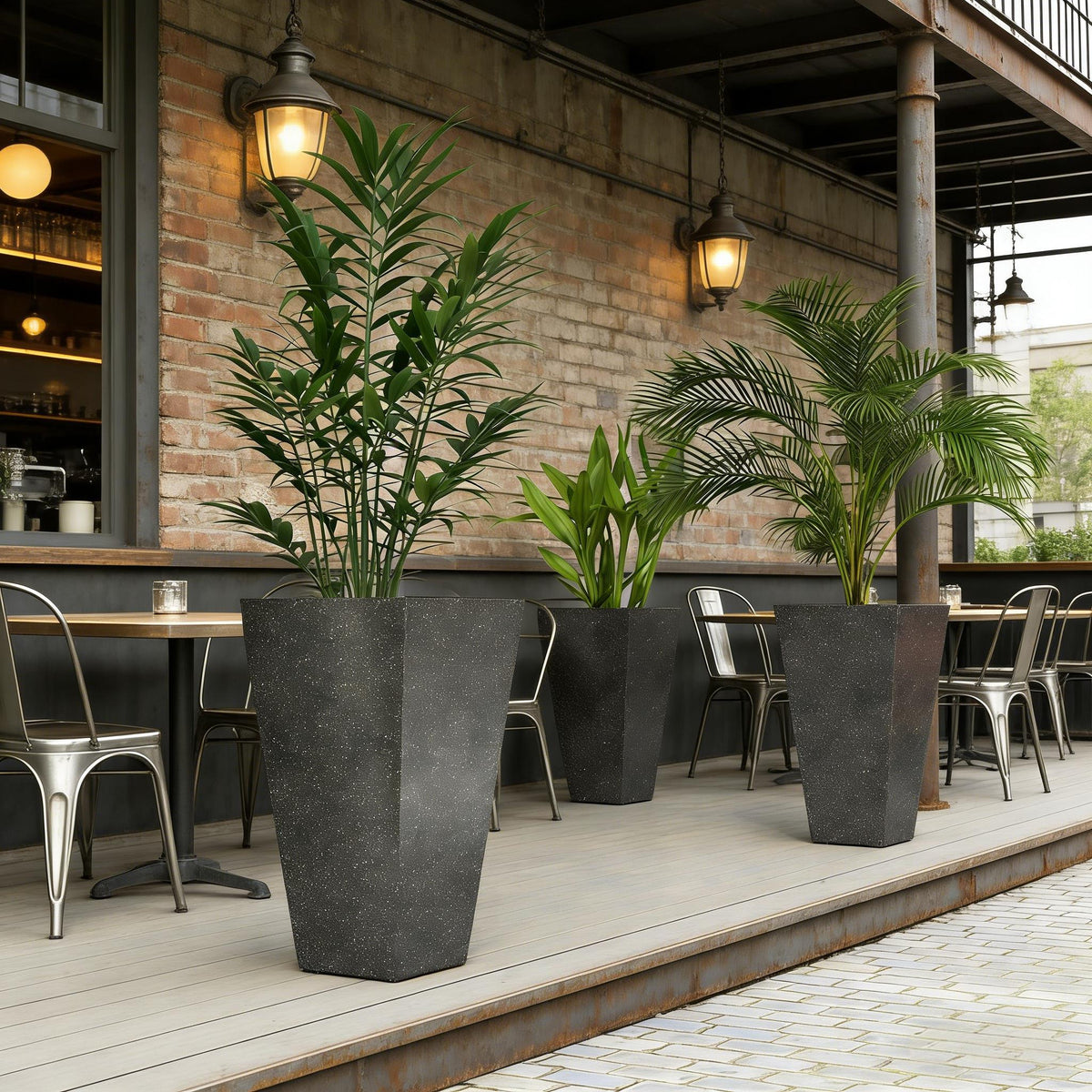 Stackable Taper Planters, Set of 3 Flower Pots