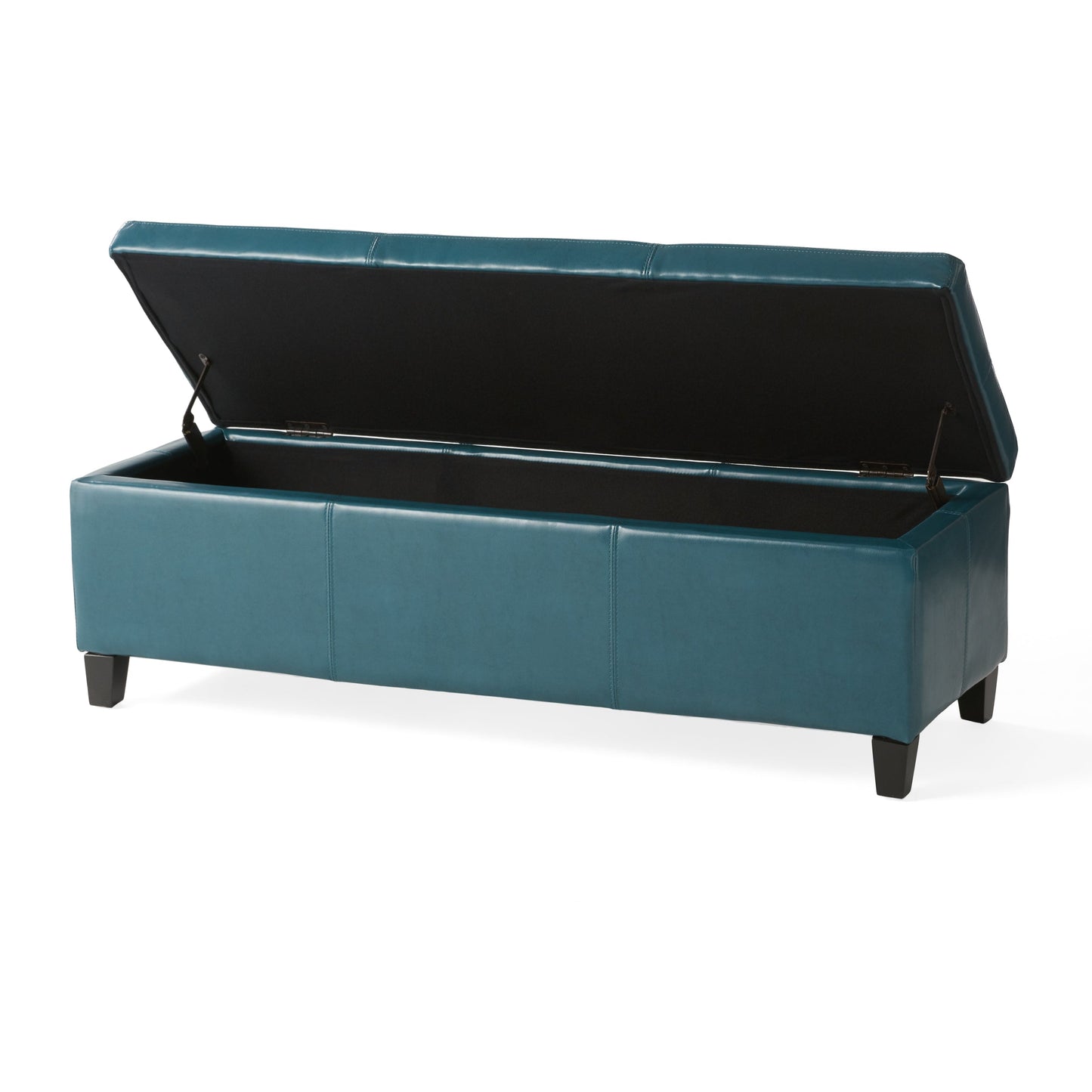 Upholstered PU Leather Storage Ottoman