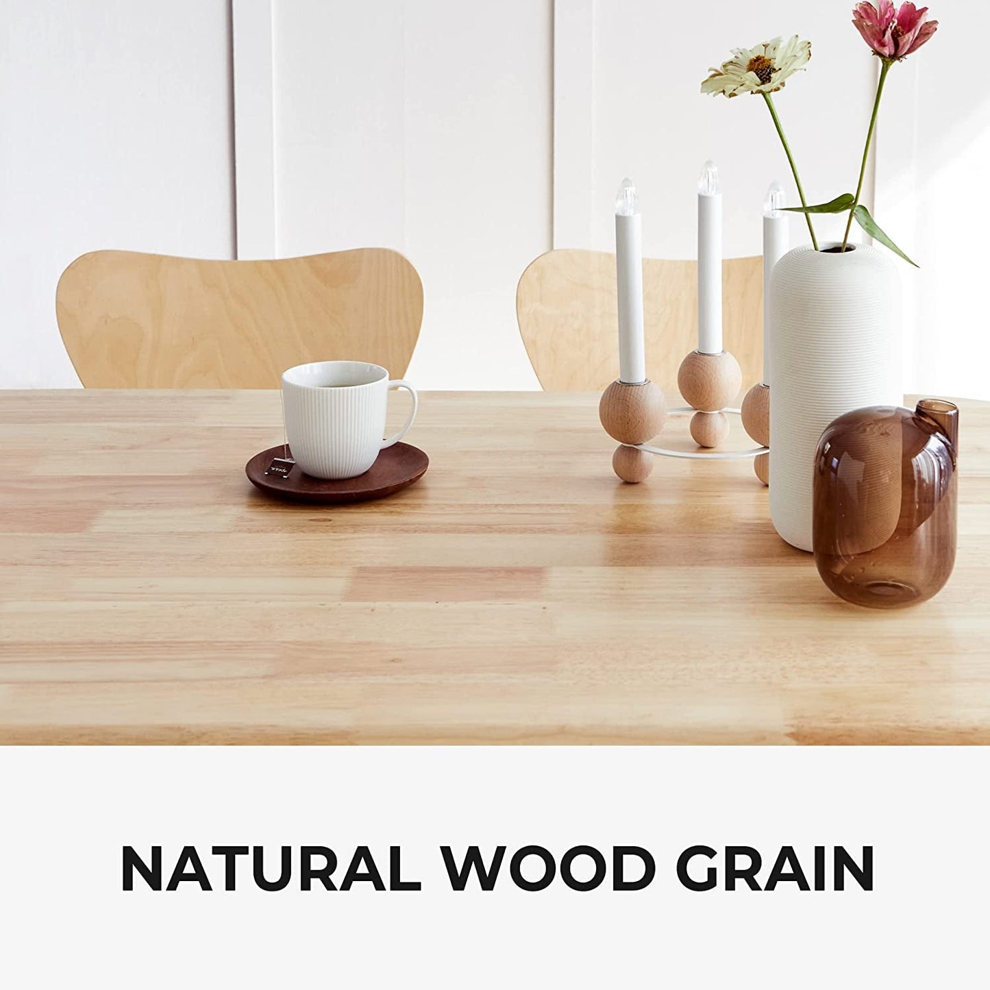 Mid Century Modern Solid Wood Rectangular Dining Table