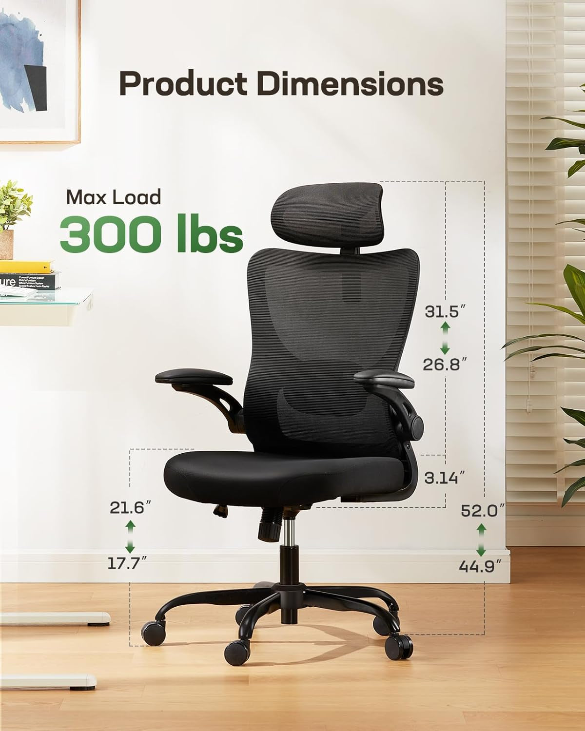 Ergonomic High Back Mesh Office Chair With Adjustable Lumbar Support