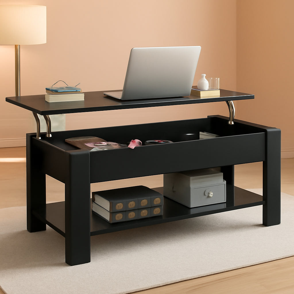 Lift Top Coffee Table With Hidden Compartment 47.5 Inch