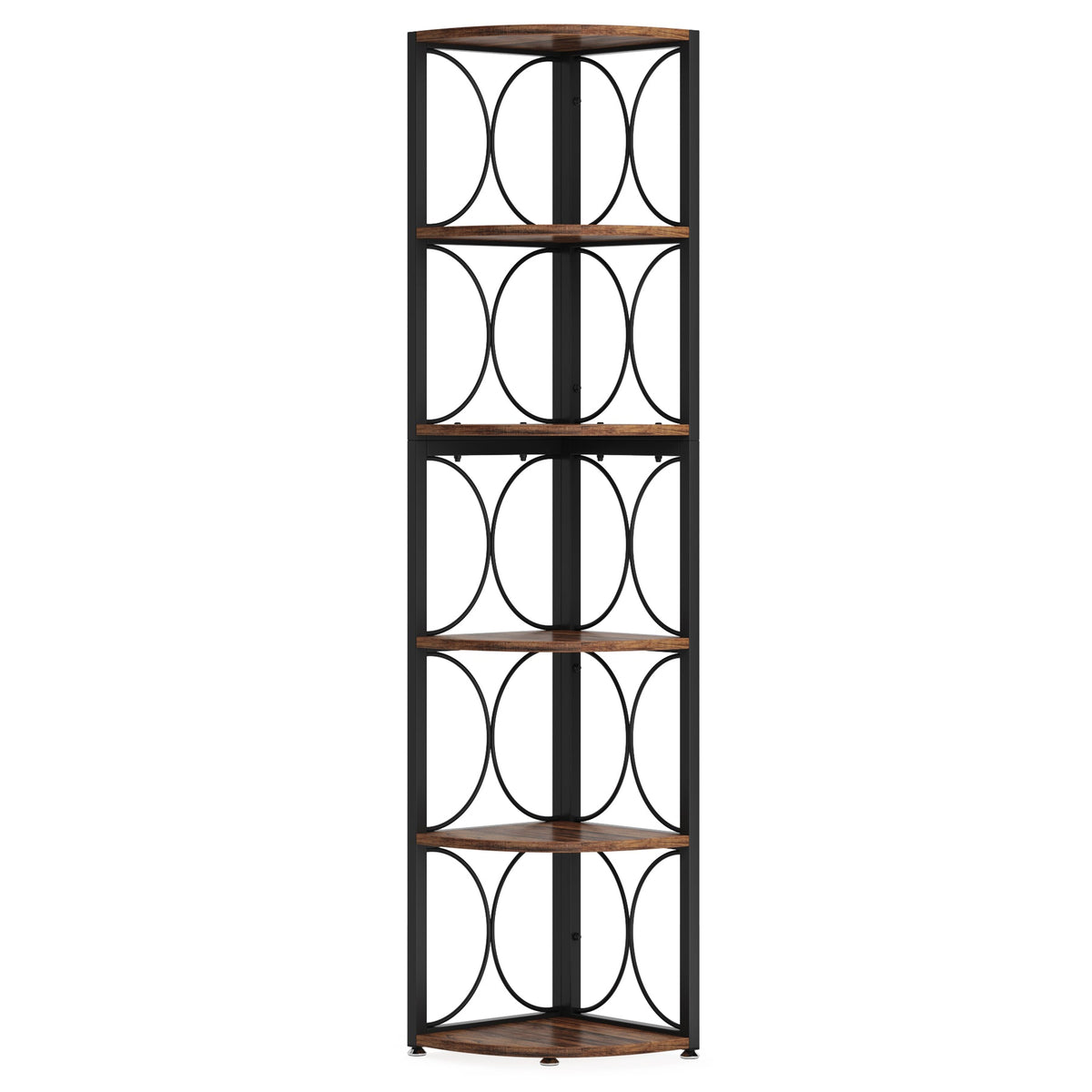 66.93" Tall 6-Tier Rustic Bookshelf