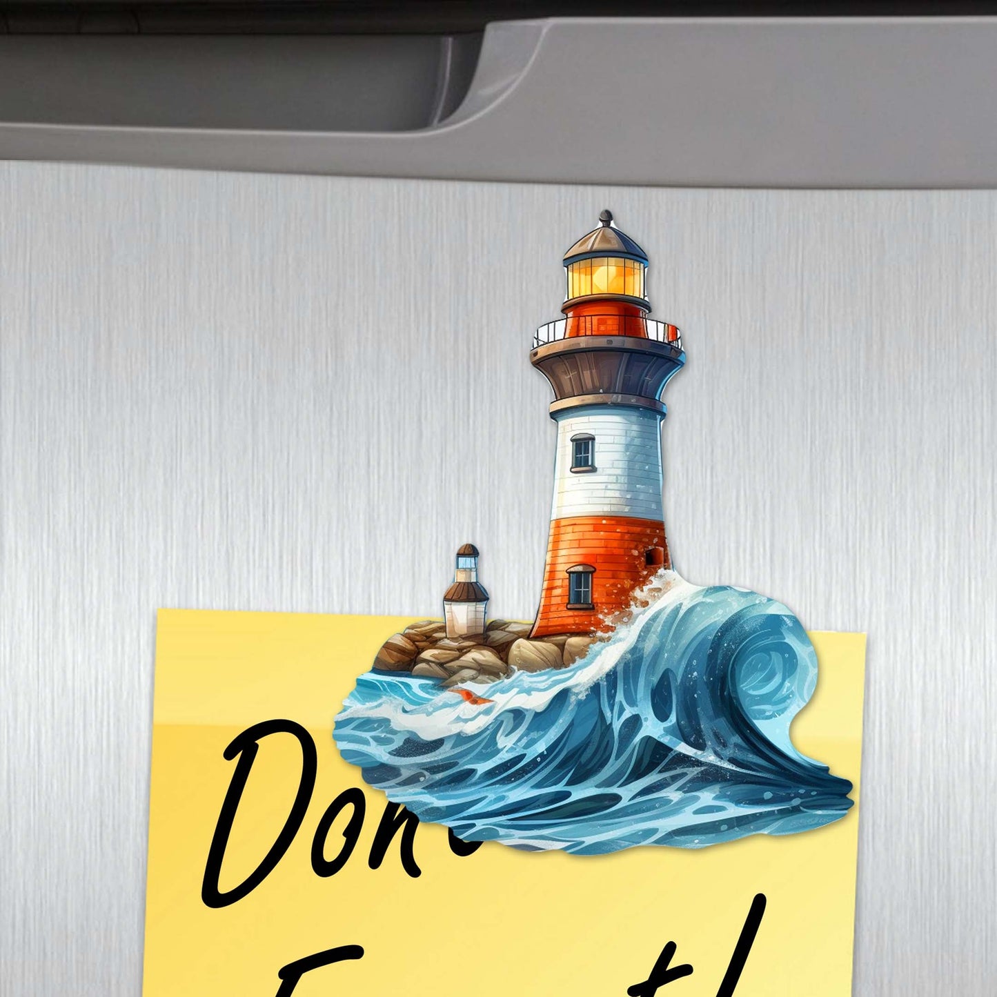 Lighthouse Decorative Wooden Magnets Set of 6 by G. Debrekht - Coastal Decor - 8090022G-S6