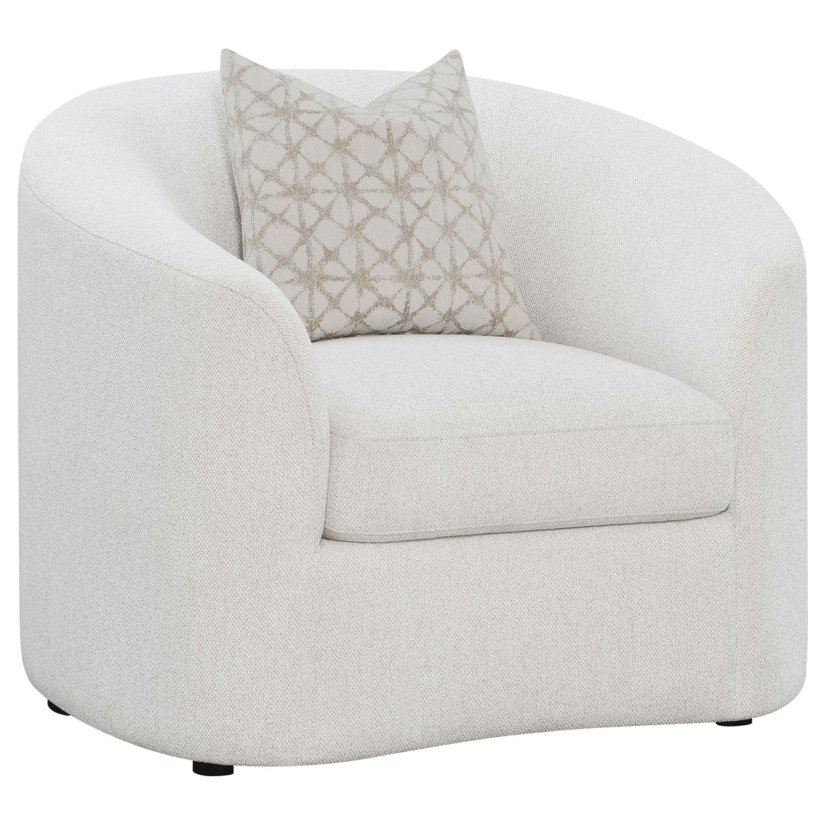 Rory Latte Sloped Arms Chair with Pillow