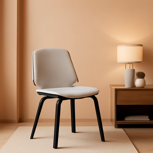 Gray Faux Leather Accent Dining Chair For Kitchen Table