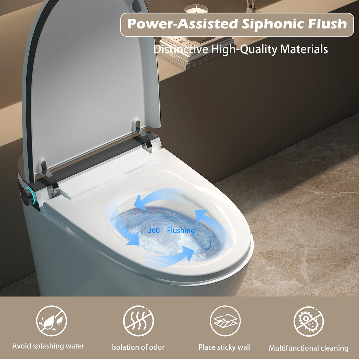 Smart Toilet with Bidet Built-in - ADA One-Piece Toilet