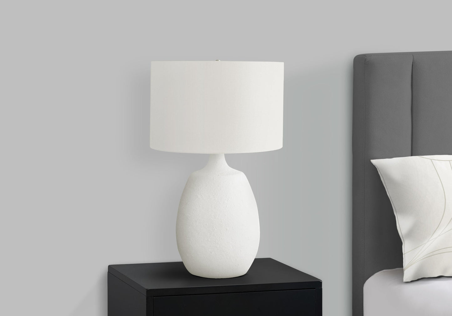 Lighting, 26'h, Table Lamp, Ivory / Cream Shade, Cream Resin, Contemporary