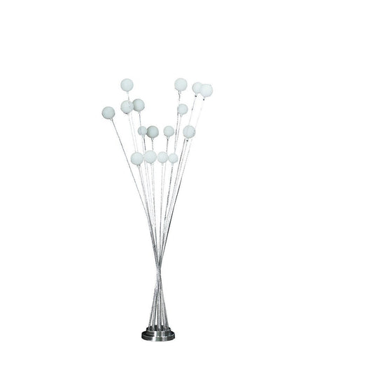 61.5' In 16-Light Acrylic Globe Aluminun Led Chrysanthe Silver Chrome Metal Floor Lamp