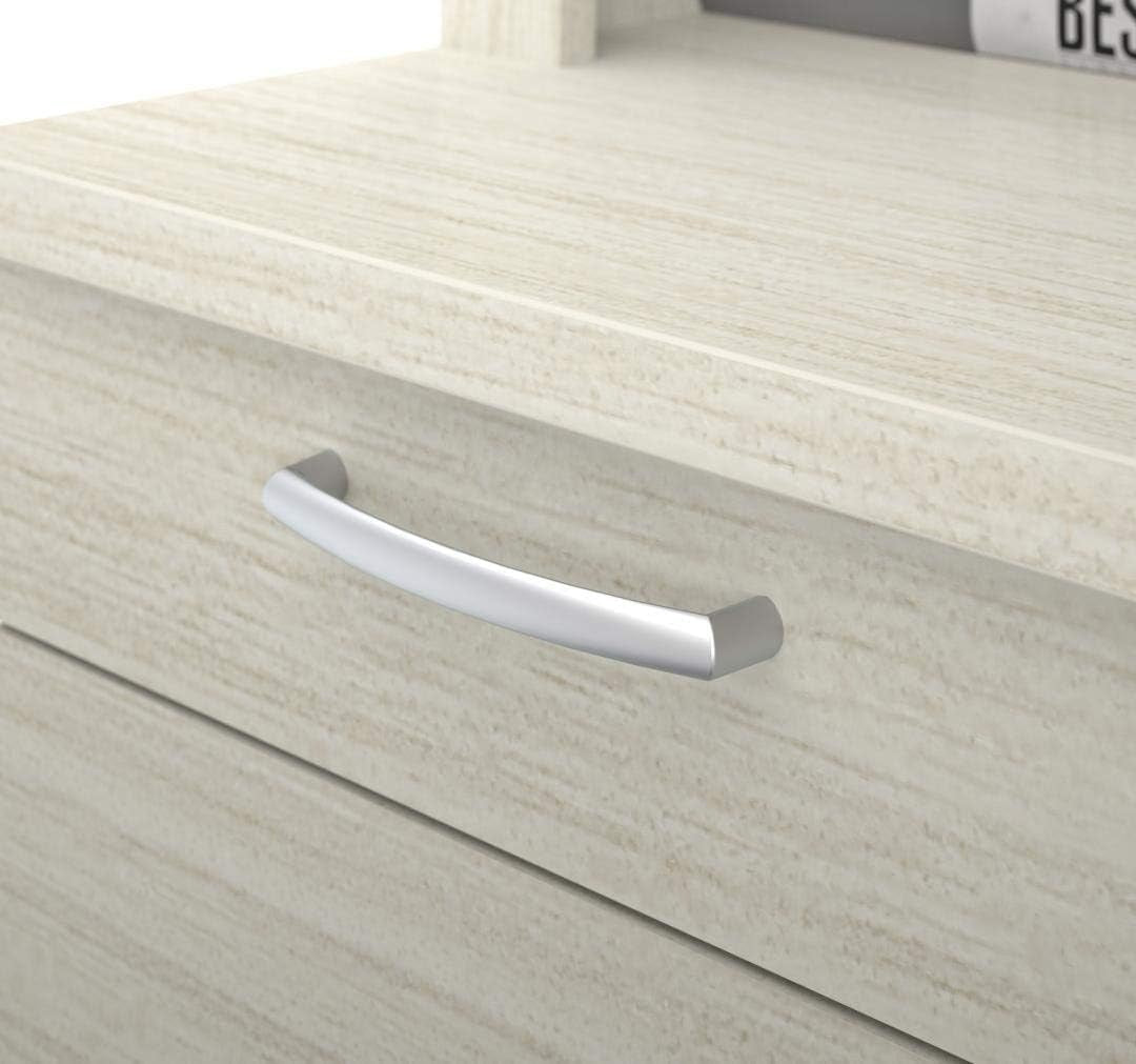 66W White Chocolate L Shaped Executive Desk With Hutch