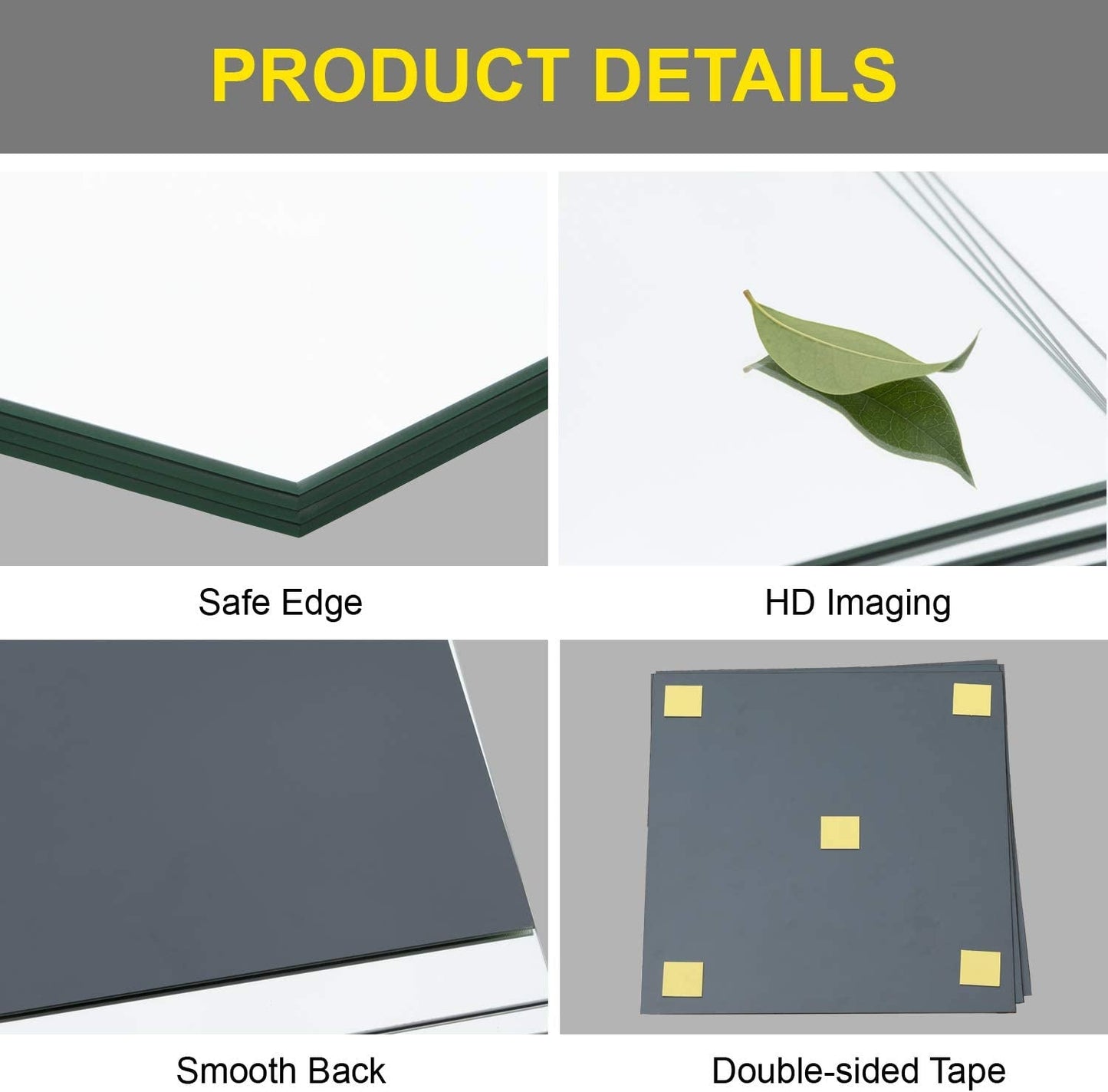Frameless Wall Mounted Mirror Tiles 12X12 Inches Set Of 12