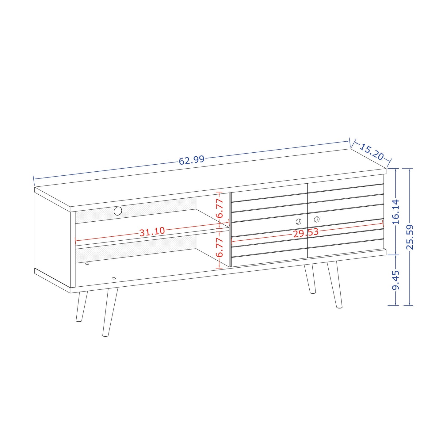 Liberty 63" TV Stand in Rustic