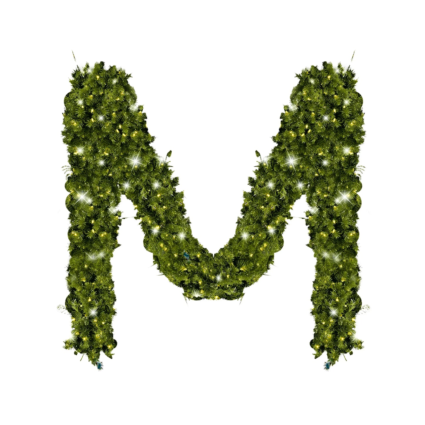 Green Garland with Warm White Lights |  99'X 8"