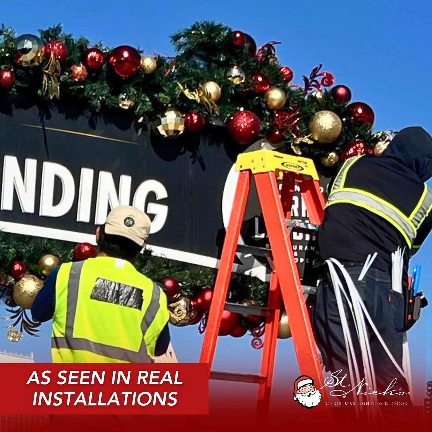 9'x14" Pre-Decorated Garland with Warm White Lights Red/Gold/Burgundy
