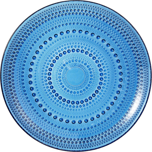Glass Hobnail Dinner or Charger Plates | Set of 4 | Dark Blue