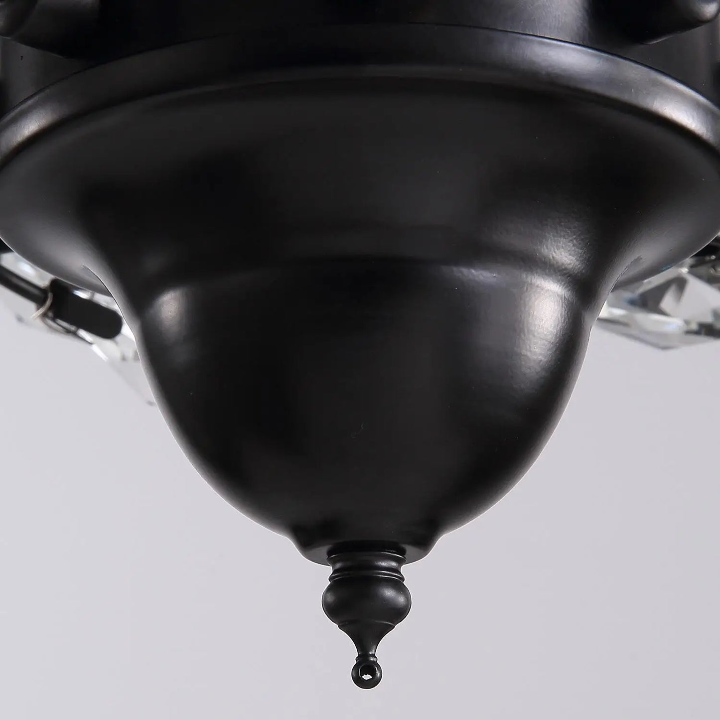 American Stye Black Crystal Follower Design Ceiling Fans With Light 110V 220V Wood Blades Remote Control Hanging Fans Lamp 52 "