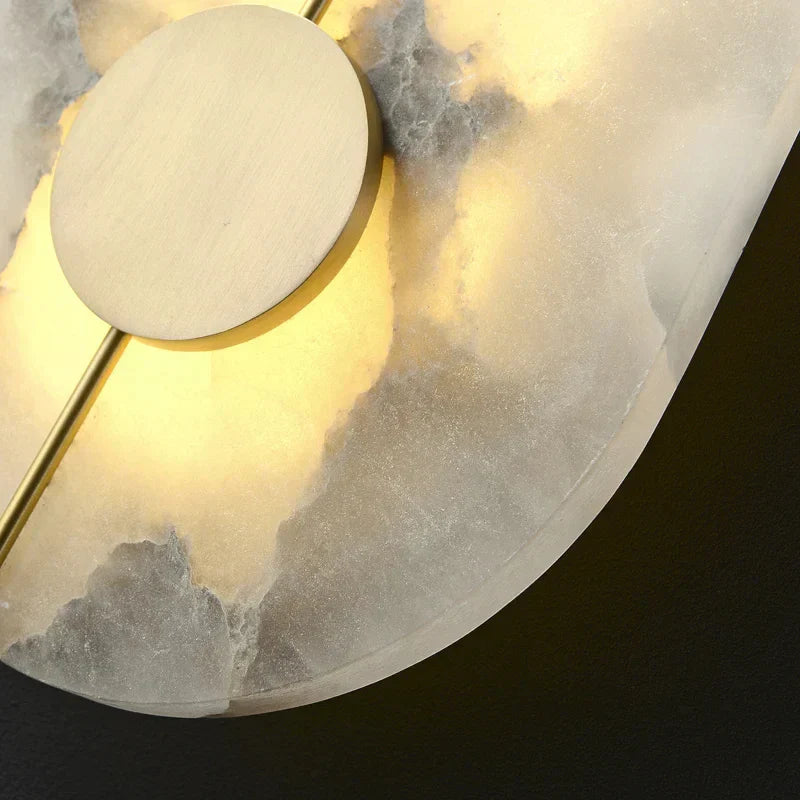 Nordic Modern Creative Marble Wall Lamp - Gold Copper Accents and LED Sconce for Stylish Living Room and Bedroom Decoration