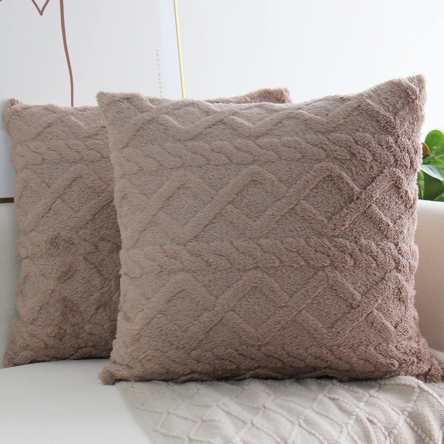 Throw pillow SUPER SOFT 3D FLORAL PATTERN Fur  Pack of 1 throw pillow WITH or WITHOUT insert 18"x18"