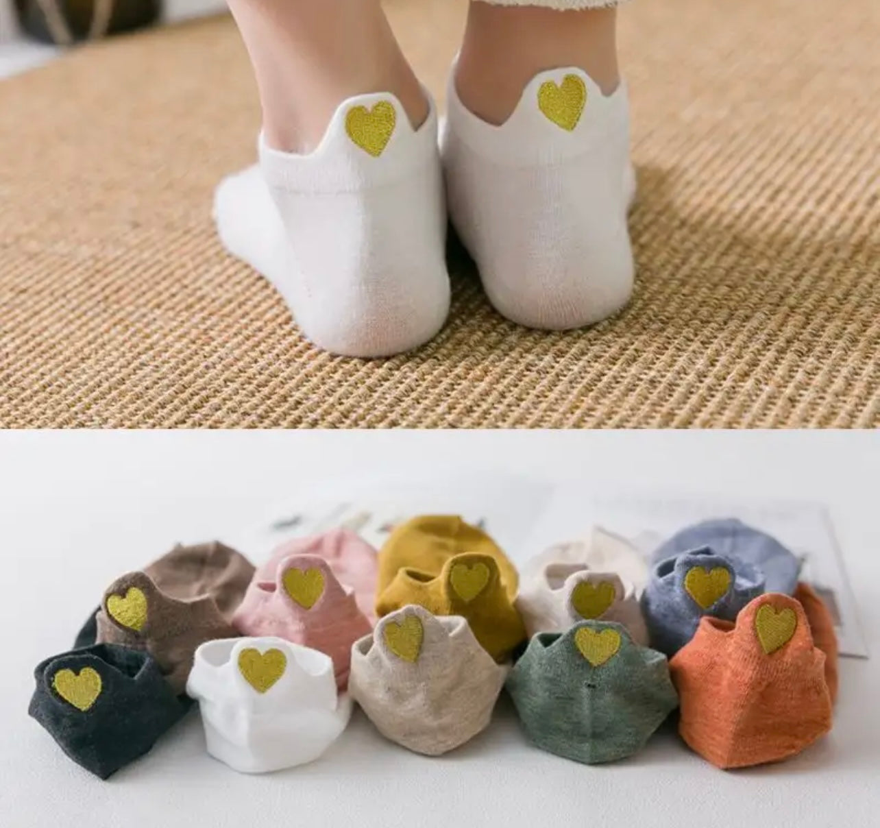 Adorable 10 Pair Heart Socks