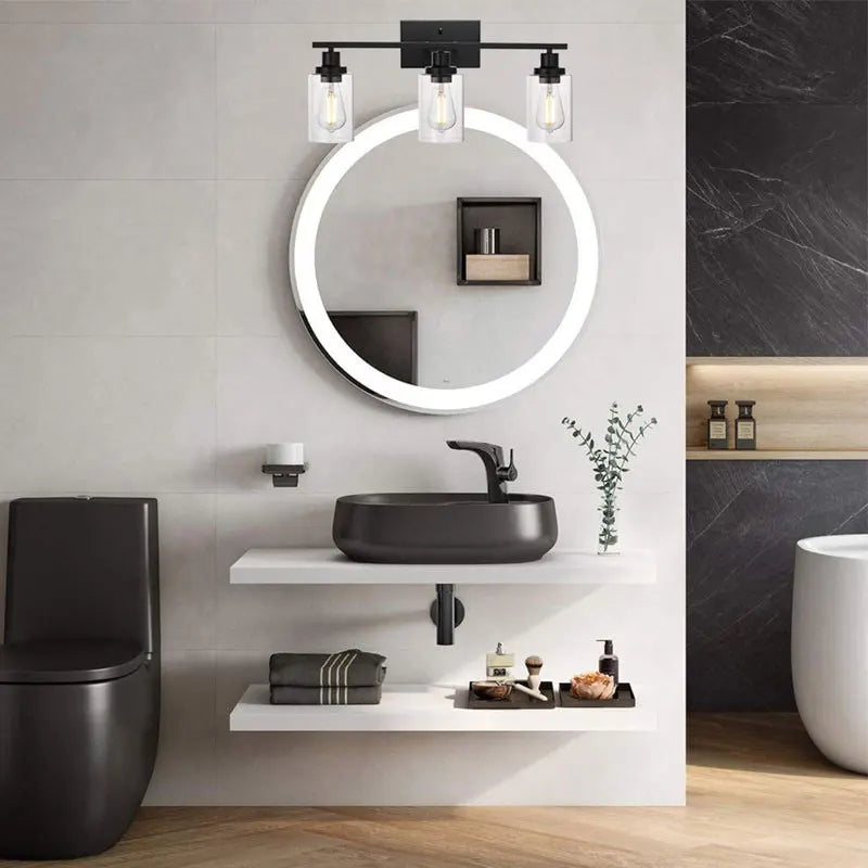 Vintage Black Metal Bathroom Wall Light - Modern E26 Wall Sconce for Indoor Aisle, Hallway, Living Room, and Bedroom