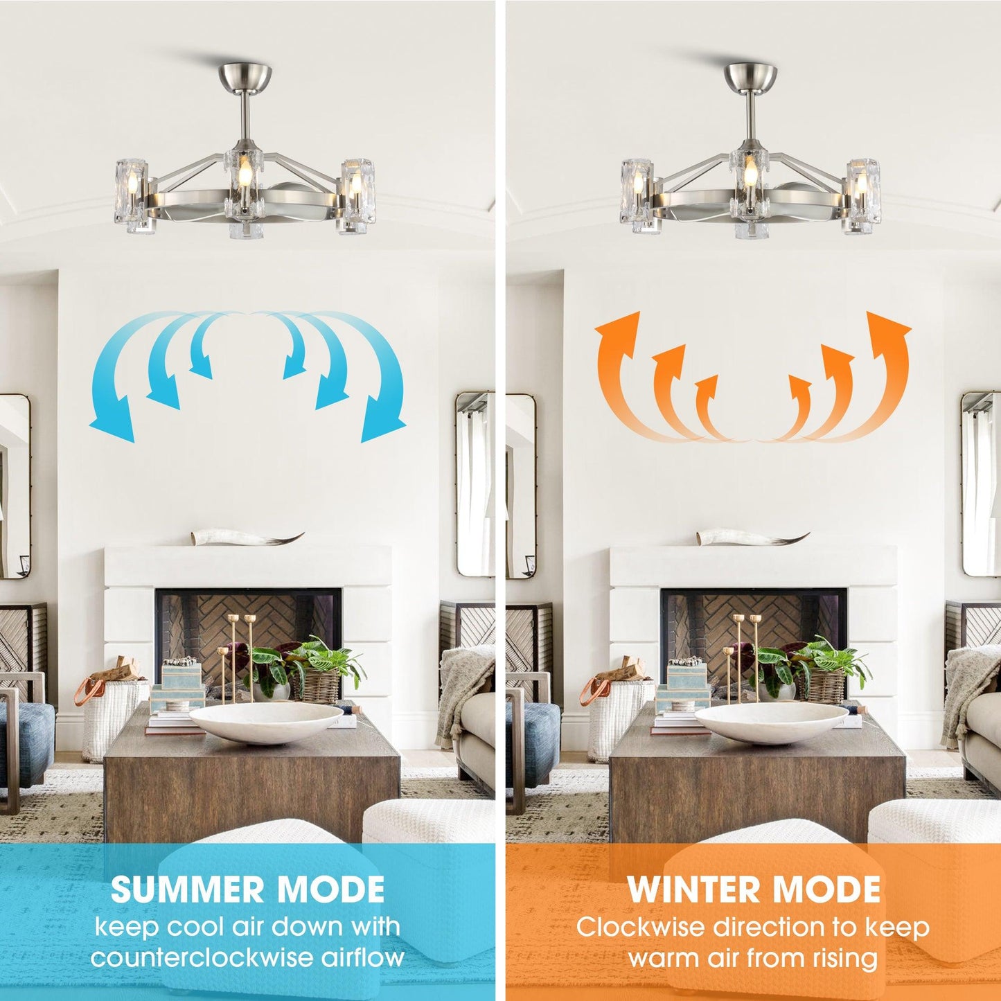 34" Bucholz Modern DC Motor Brushed Nickel Downrod Mount Reversible Ceiling Fan with LED Lighting and Remote Control