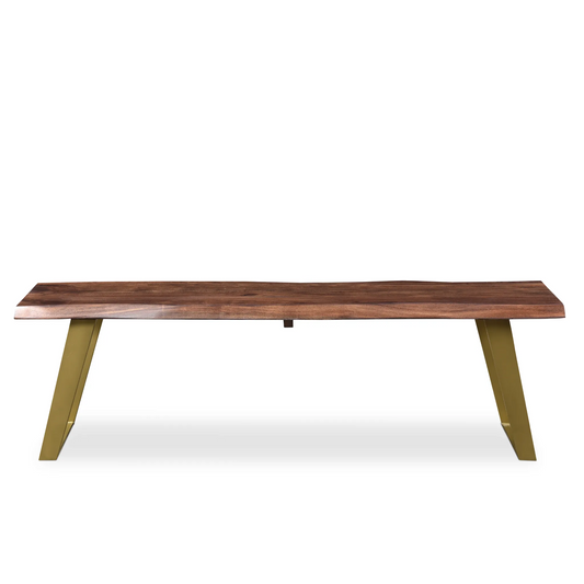 Sheesham Live Edge Gold Legs Bench