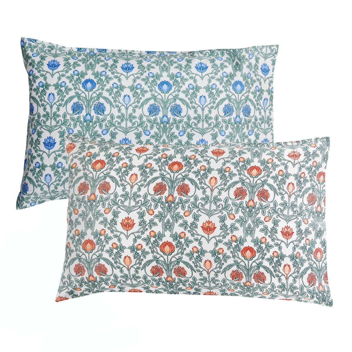Arts & Crafts Floral Printed Pillowcase Pair