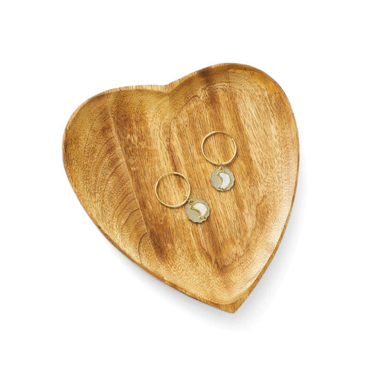 Mango Wood Heart Shaped Catch-all Tray
