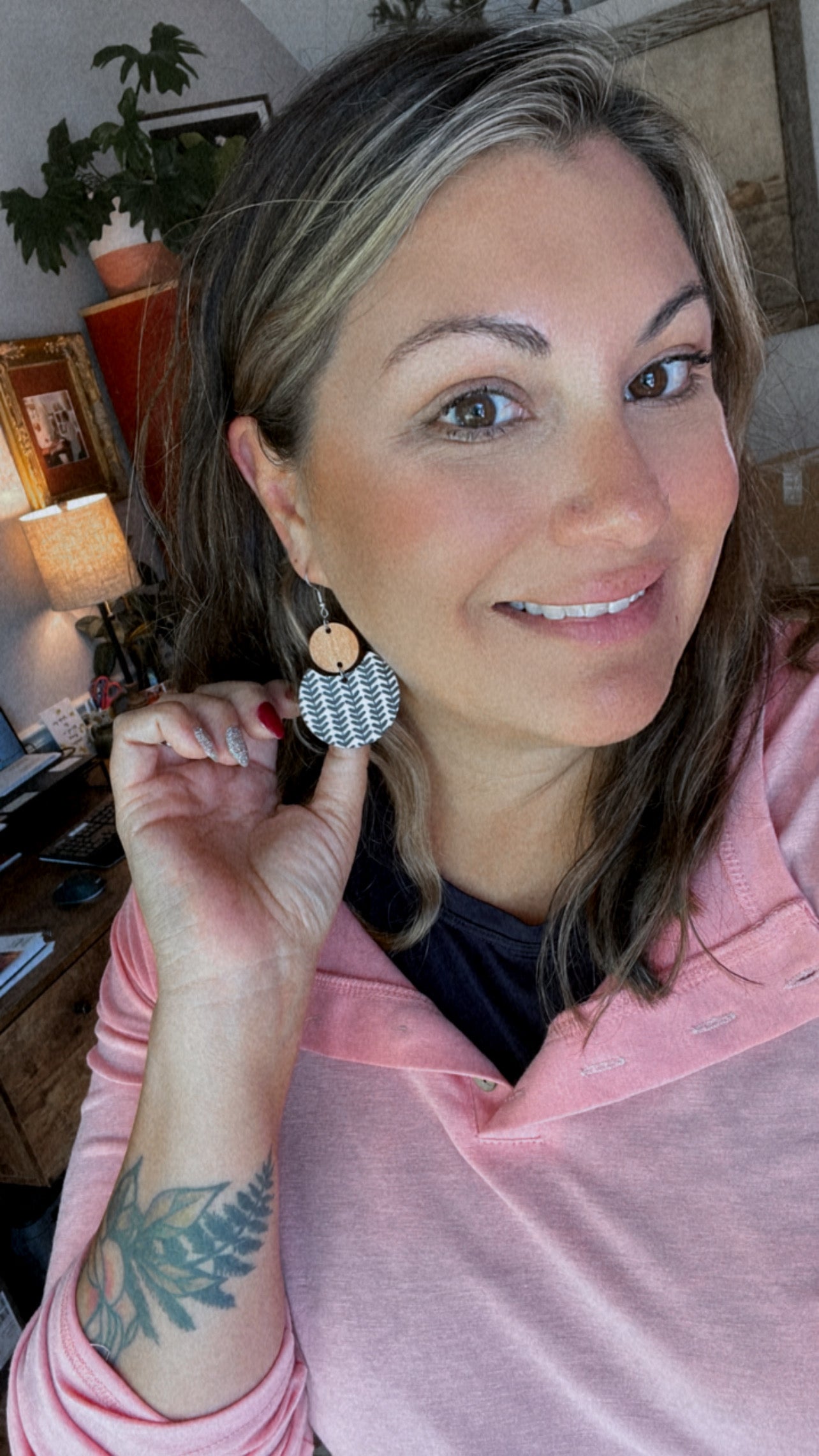 Nordic Fern Wood Earrings