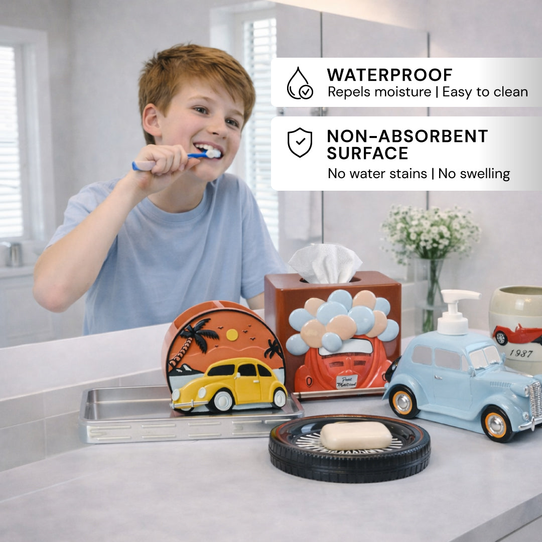 Bathroom Accessory Set – Racer Collection | Stylish Polyresin Bath Décor Set of 6