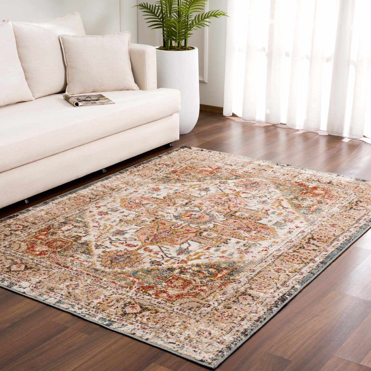 Peeta Brown Medallion Area Rug