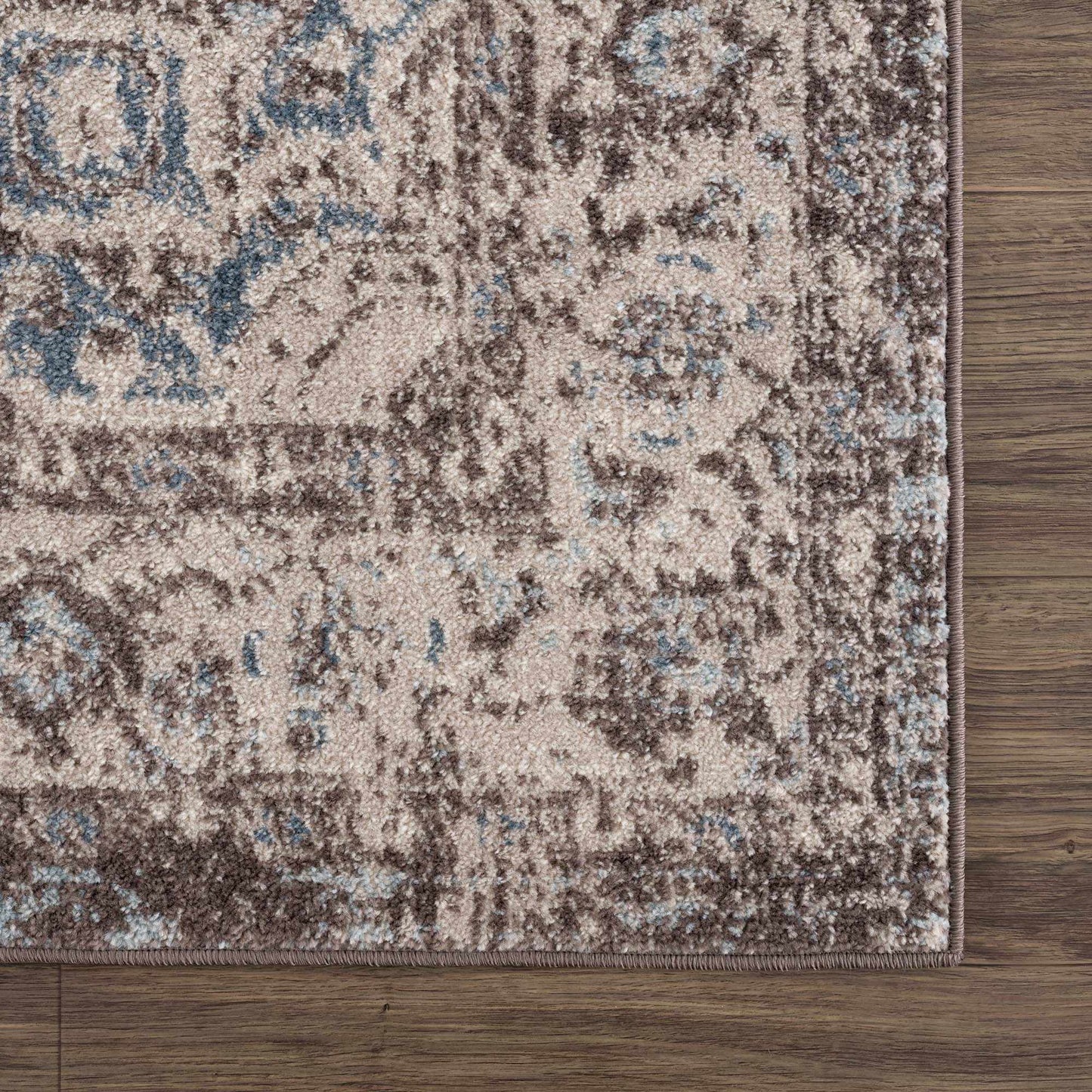 Peeta Dark Brown Medallion Area Rug